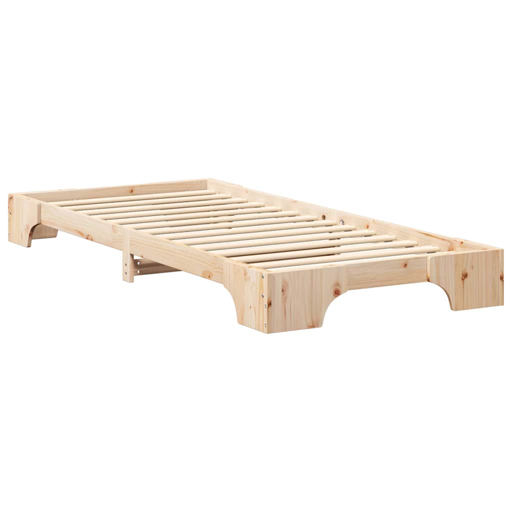 Bed Frame Brown 100 x 220 cm Solid Pine Wood