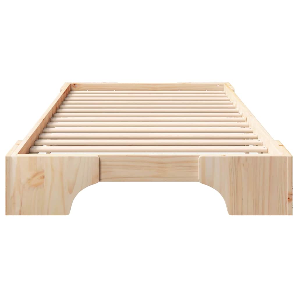 Bed Frame Brown 100 x 220 cm Solid Pine Wood