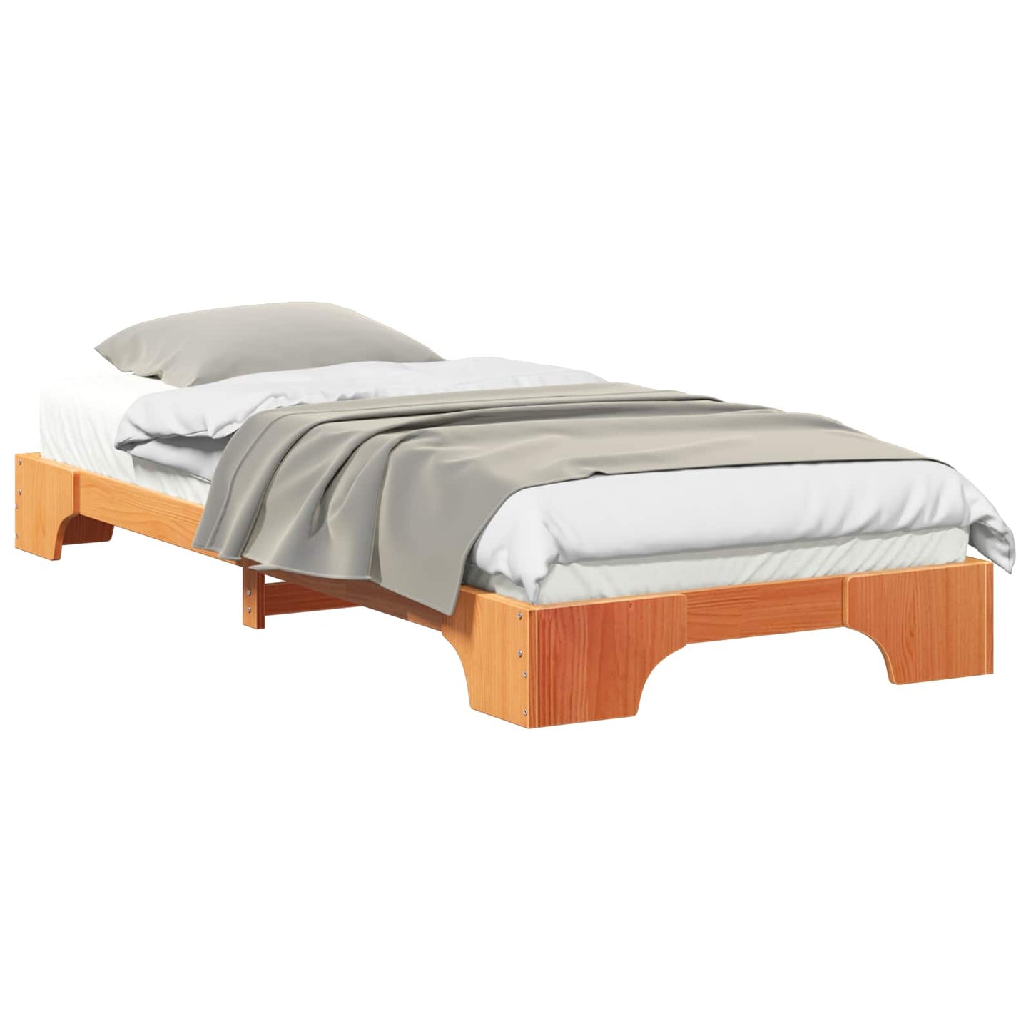 Bed Frame Brown 100 x 220 cm Solid Pine Wood