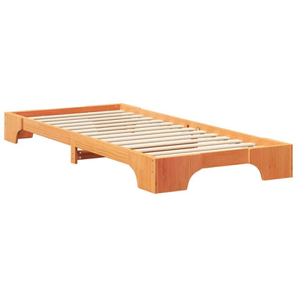Bed Frame Brown 100 x 220 cm Solid Pine Wood