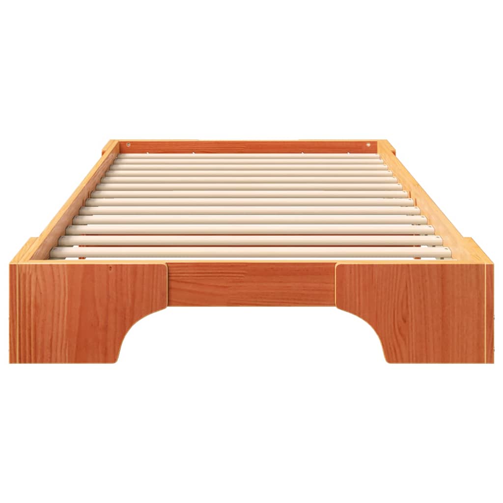 Bed Frame Brown 100 x 220 cm Solid Pine Wood