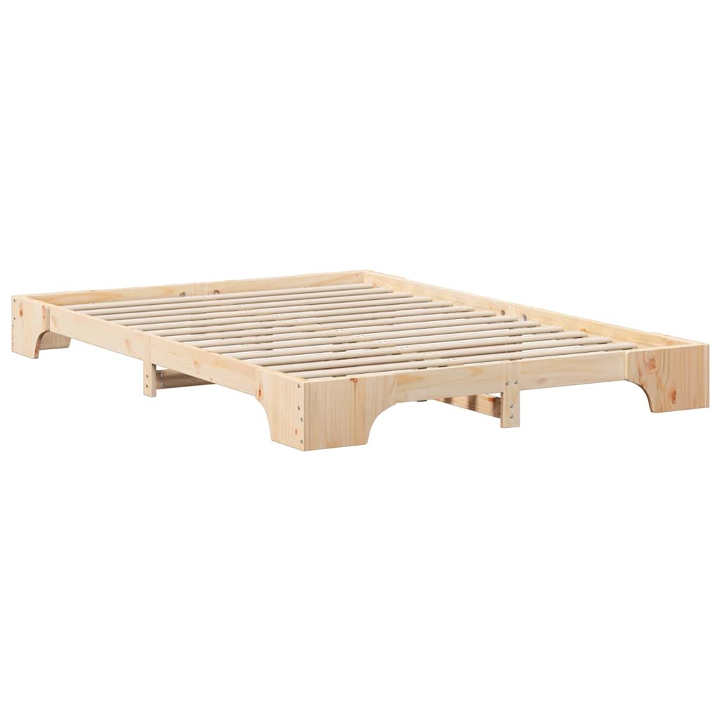 Bed Frame Brown 140 x 220 cm Solid Pine Wood