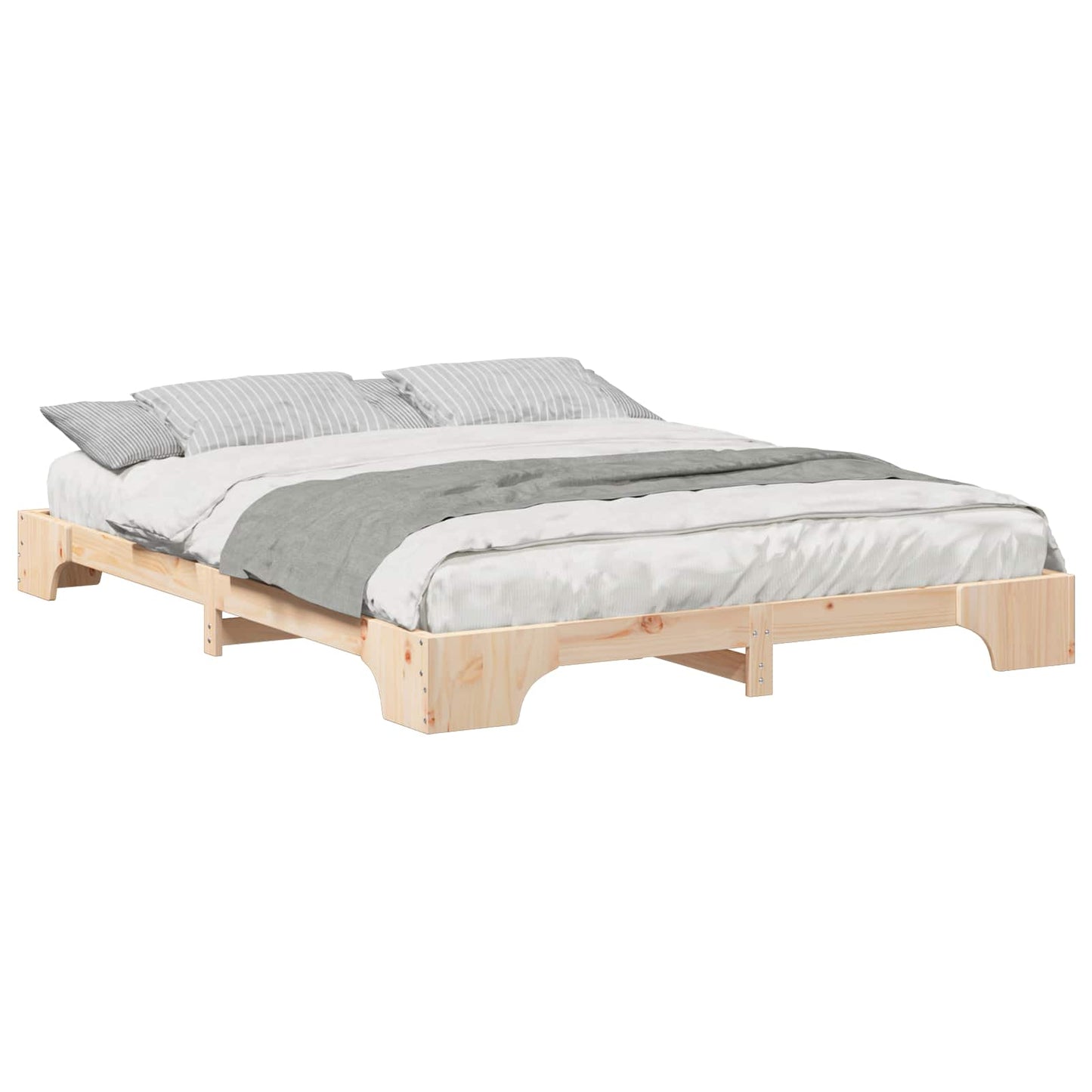 Bed Frame Brown 160 x 220 cm Solid Pine Wood