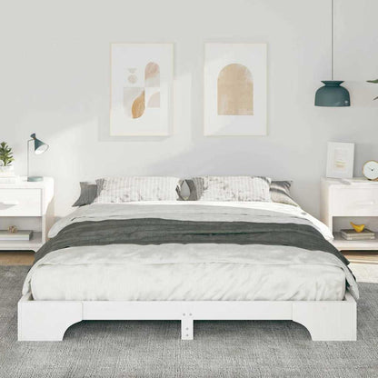 Bed Frame White 160 x 220 cm Solid Pine Wood
