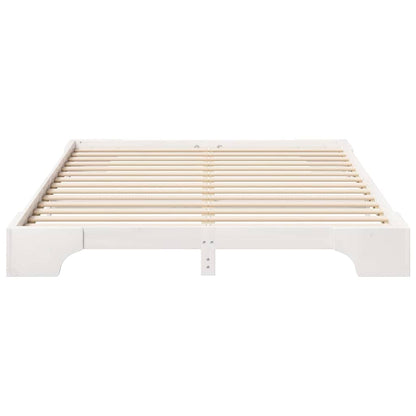 Bed Frame White 160 x 220 cm Solid Pine Wood
