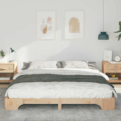 Bed Frame Brown 200 x 220 cm Solid Pine Wood