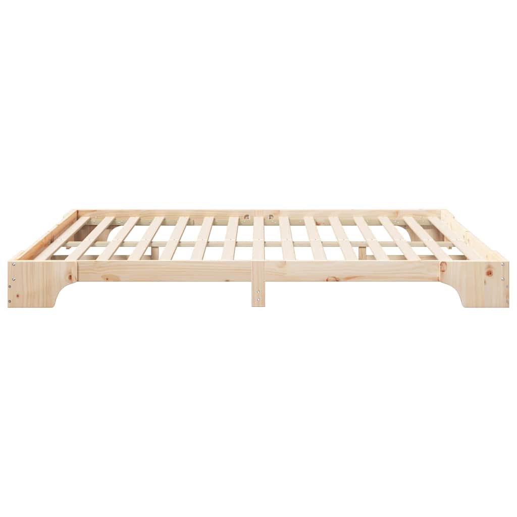 Bed Frame Brown 200 x 220 cm Solid Pine Wood
