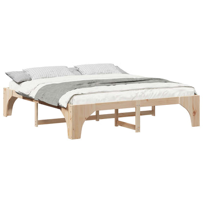 Bed Frame Brown 200 x 200 cm Solid Pine Wood