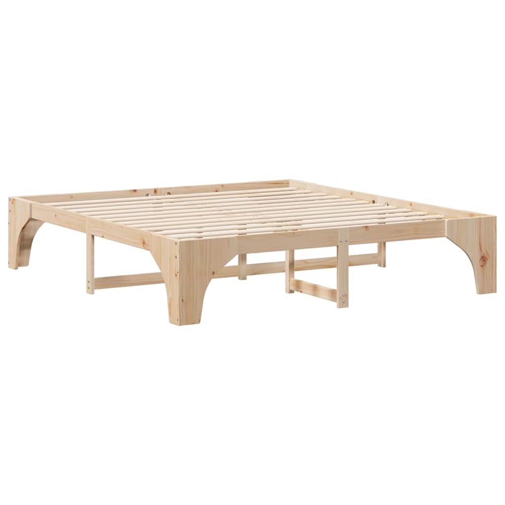 Bed Frame Brown 200 x 200 cm Solid Pine Wood