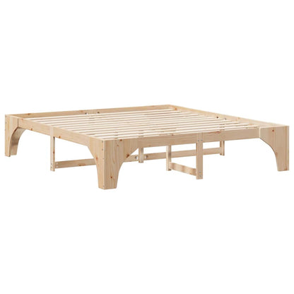 Bed Frame Brown 200 x 200 cm Solid Pine Wood