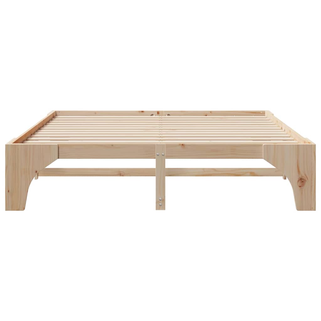 Bed Frame Brown 200 x 200 cm Solid Pine Wood