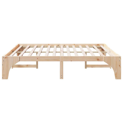 Bed Frame Brown 200 x 200 cm Solid Pine Wood
