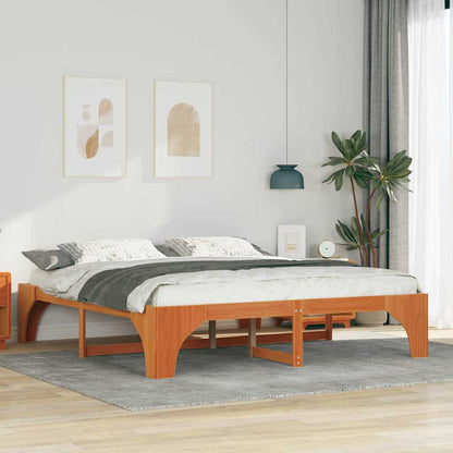 Bed Frame Brown 200 x 200 cm Solid Pine Wood