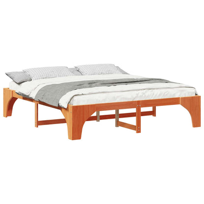 Bed Frame Brown 200 x 200 cm Solid Pine Wood