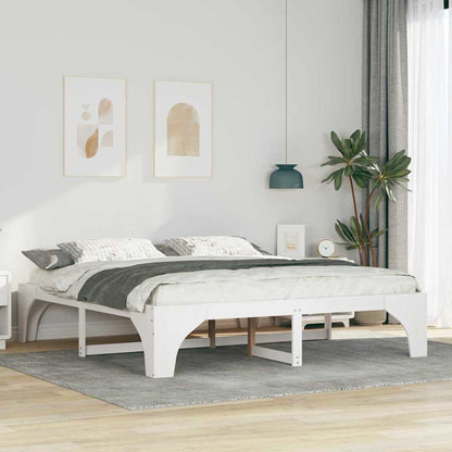 Bed Frame White 180 x 200 cm Solid Pine Wood
