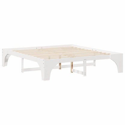 Bed Frame White 180 x 200 cm Solid Pine Wood