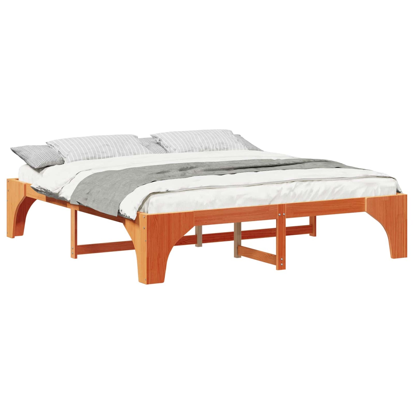 Bed Frame Brown 180 x 200 cm Solid Pine Wood