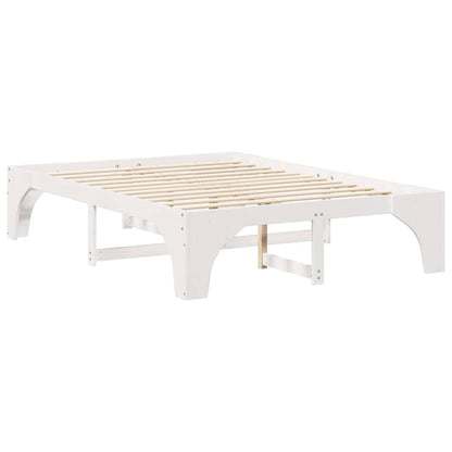 Bed Frame White 160 x 200 cm Solid Pine Wood