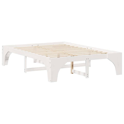 Bed Frame White 150 x 200 cm Solid Pine Wood