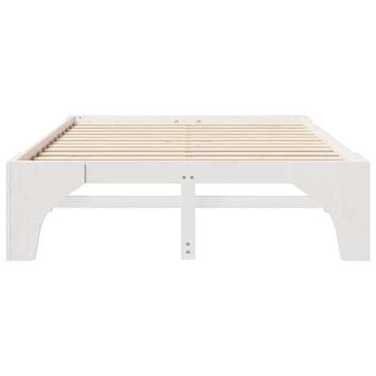 Bed Frame White 150 x 200 cm Solid Pine Wood