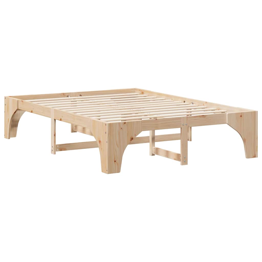 Bed Frame Brown 140 x 200 cm Solid Pine Wood