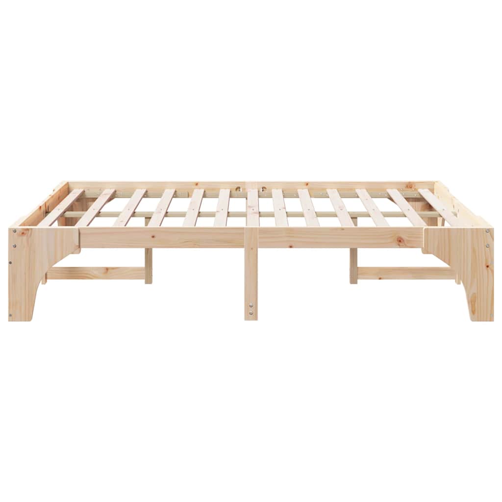 Bed Frame Brown 140 x 200 cm Solid Pine Wood