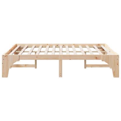 Bed Frame Brown 140 x 200 cm Solid Pine Wood