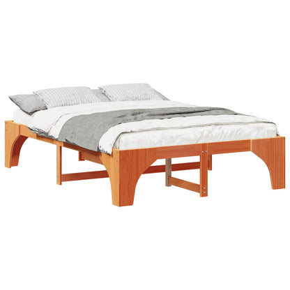 Bed Frame Brown 140 x 200 cm Solid Pine Wood