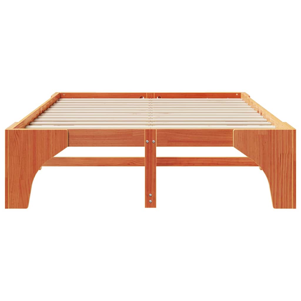 Bed Frame Brown 140 x 200 cm Solid Pine Wood