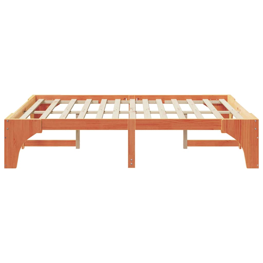 Bed Frame Brown 140 x 200 cm Solid Pine Wood