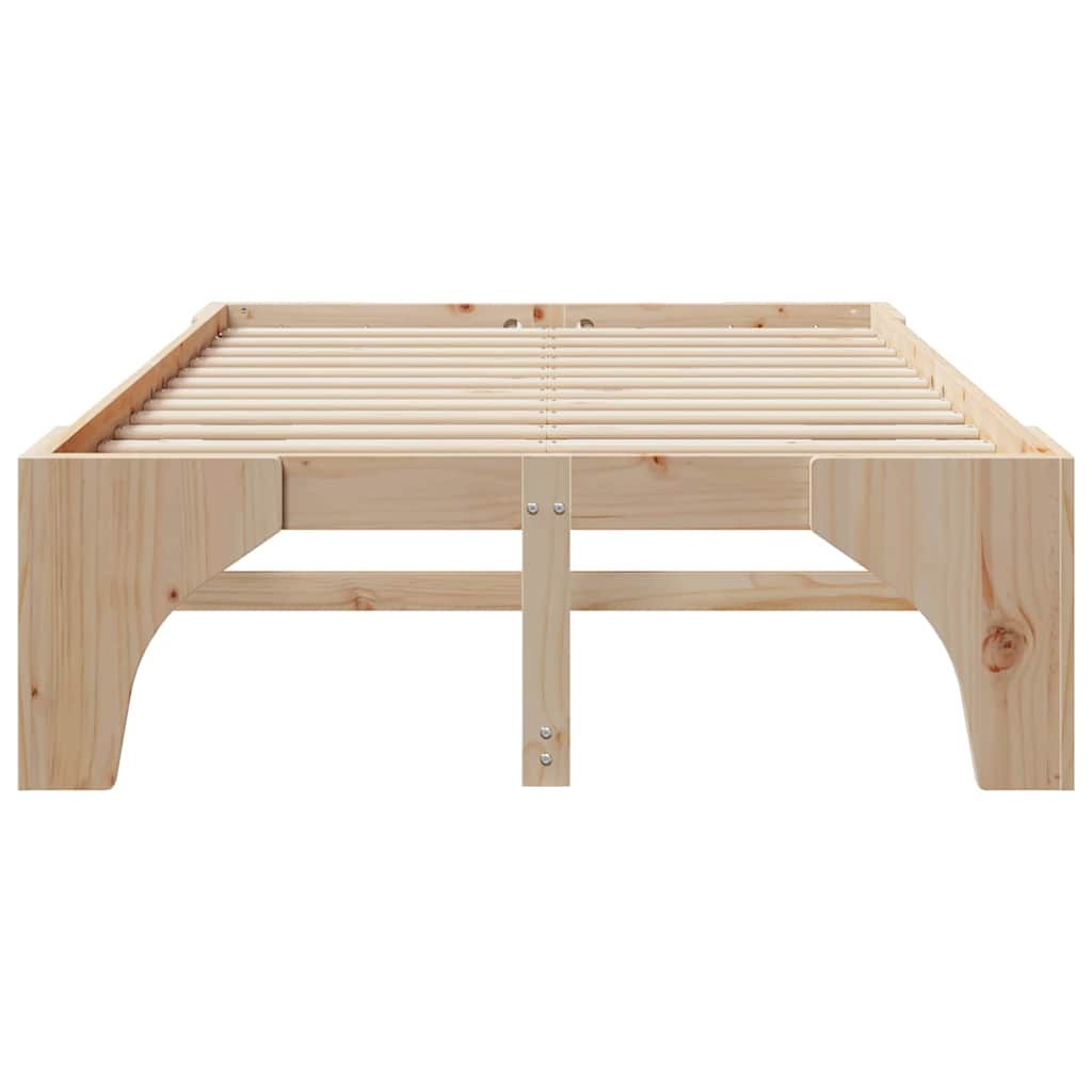 Bed Frame Brown 120 x 200 cm Solid Pine Wood
