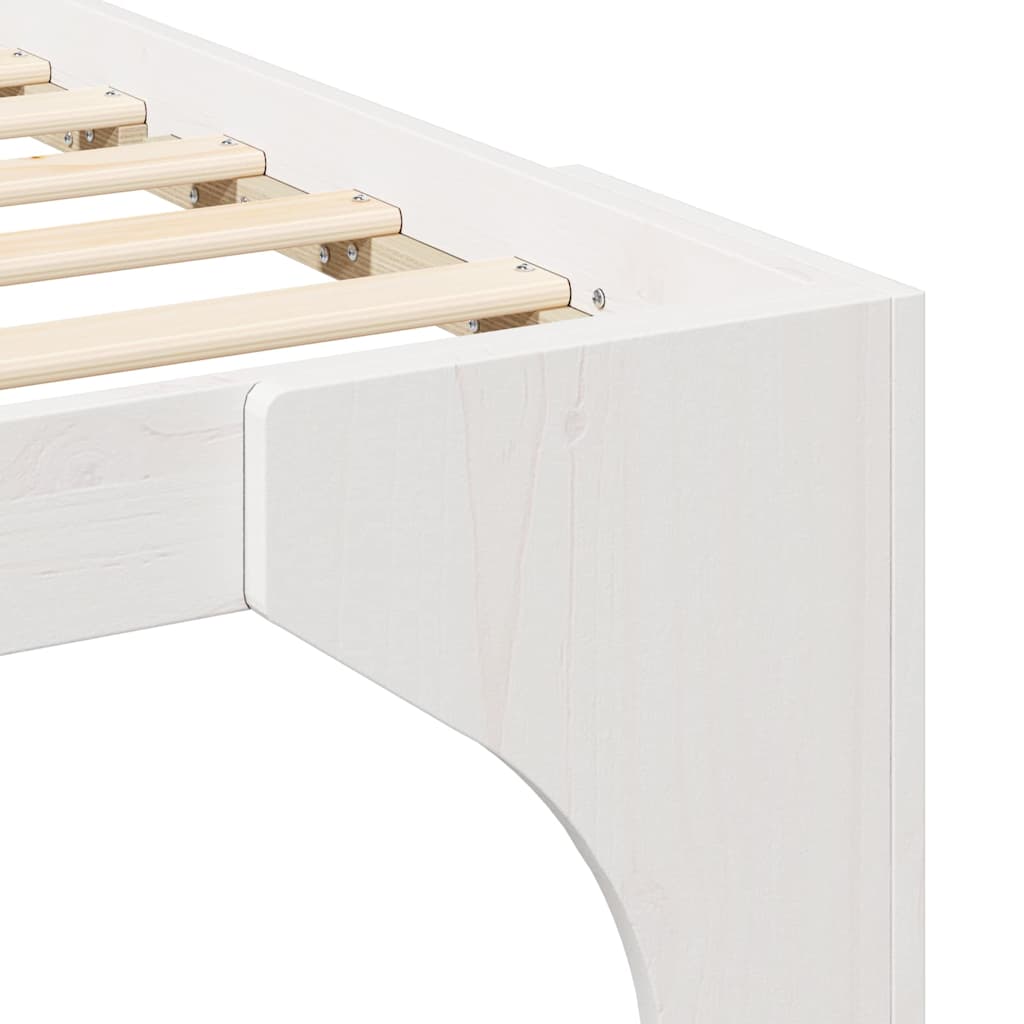 Bed Frame White 120 x 200 cm Solid Pine Wood