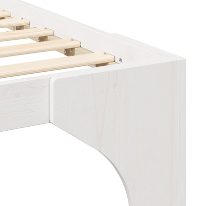 Bed Frame White 120 x 200 cm Solid Pine Wood