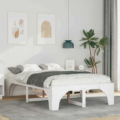 Bed Frame White 120 x 200 cm Solid Pine Wood