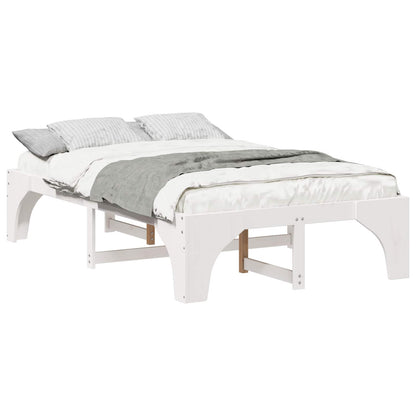 Bed Frame White 120 x 200 cm Solid Pine Wood