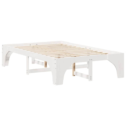 Bed Frame White 120 x 200 cm Solid Pine Wood