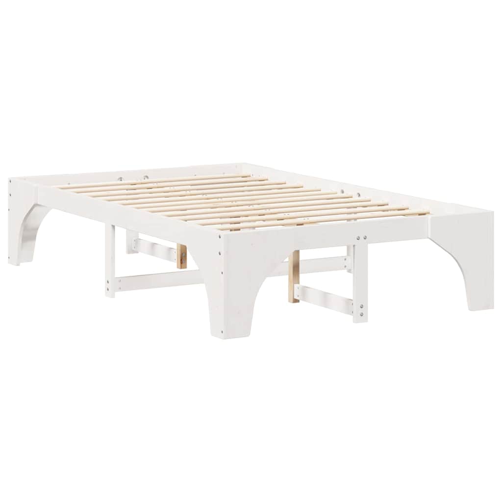 Bed Frame White 120 x 200 cm Solid Pine Wood