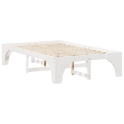 Bed Frame White 120 x 200 cm Solid Pine Wood