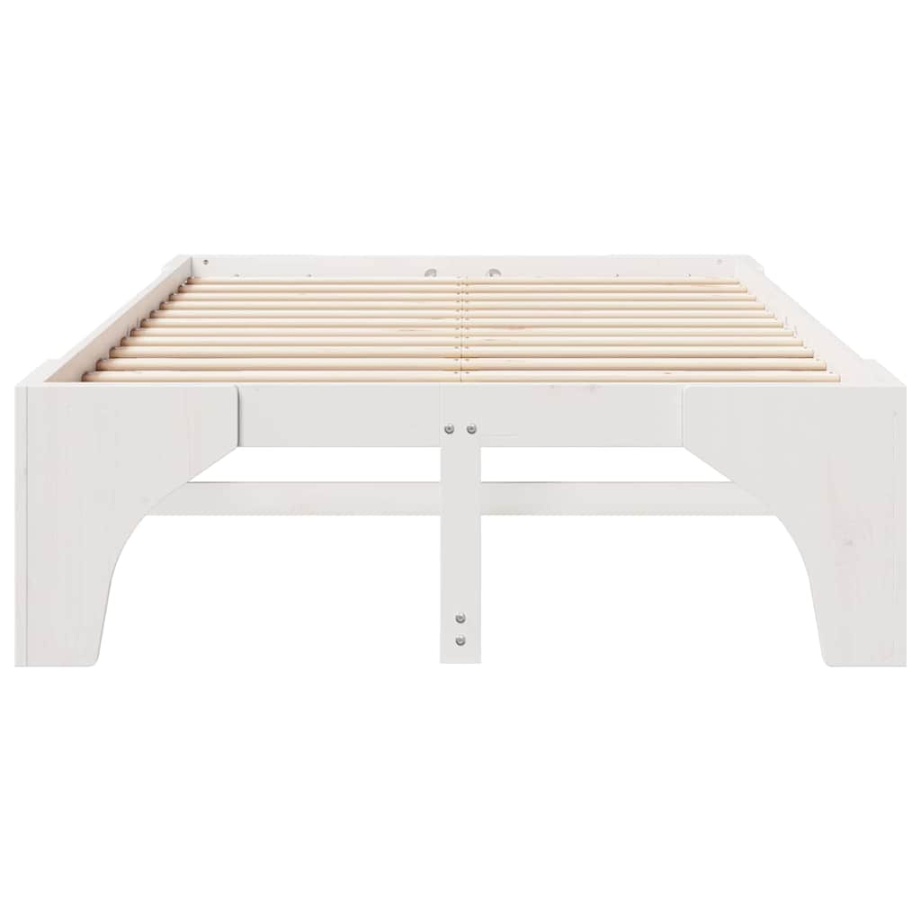 Bed Frame White 120 x 200 cm Solid Pine Wood