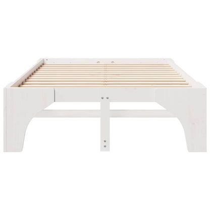 Bed Frame White 120 x 200 cm Solid Pine Wood
