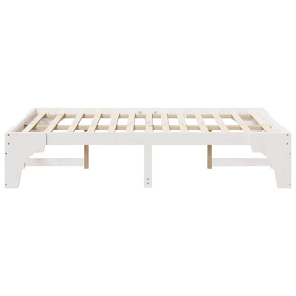 Bed Frame White 120 x 200 cm Solid Pine Wood