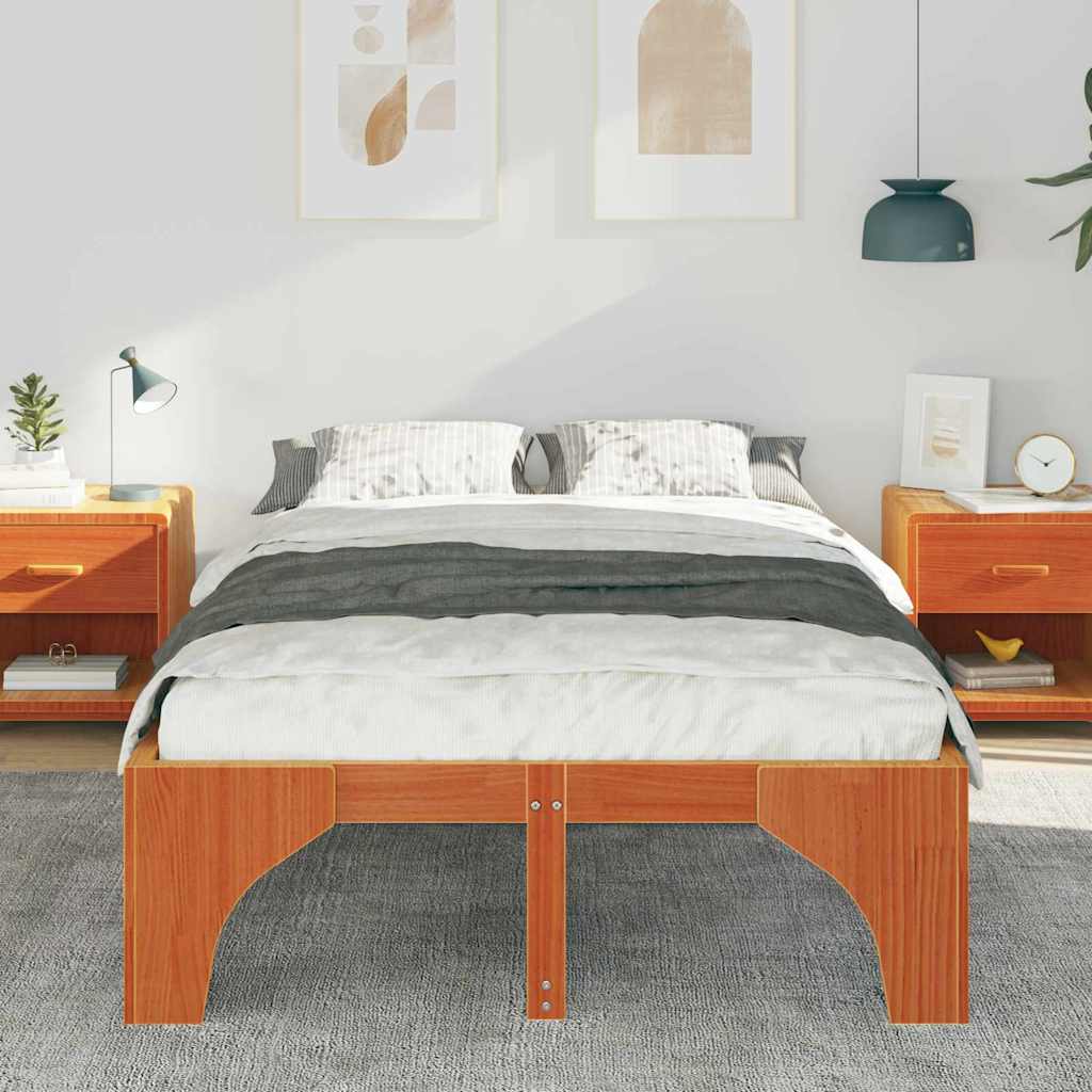 Bed Frame Brown 120 x 200 cm Solid Pine Wood
