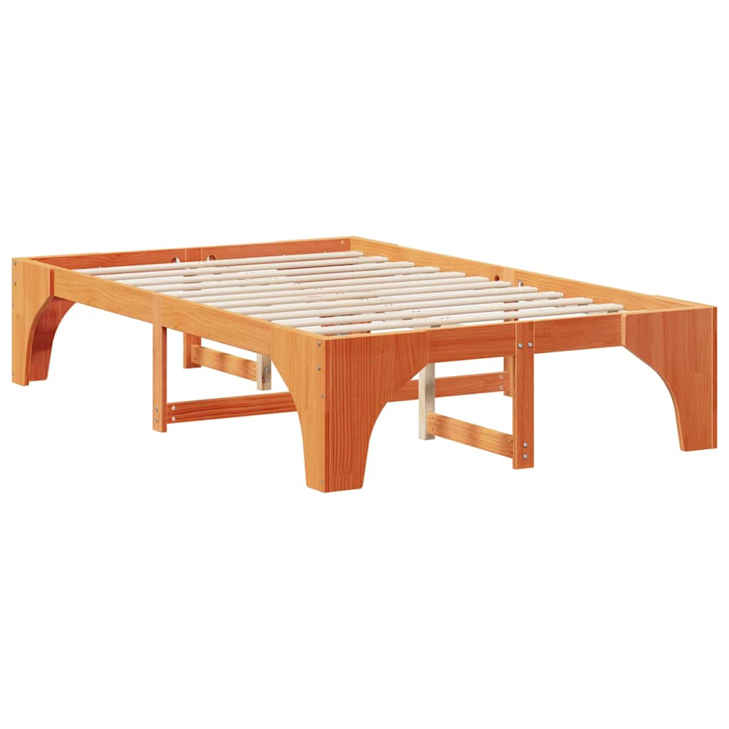 Bed Frame Brown 140 x 190 cm Solid Pine Wood