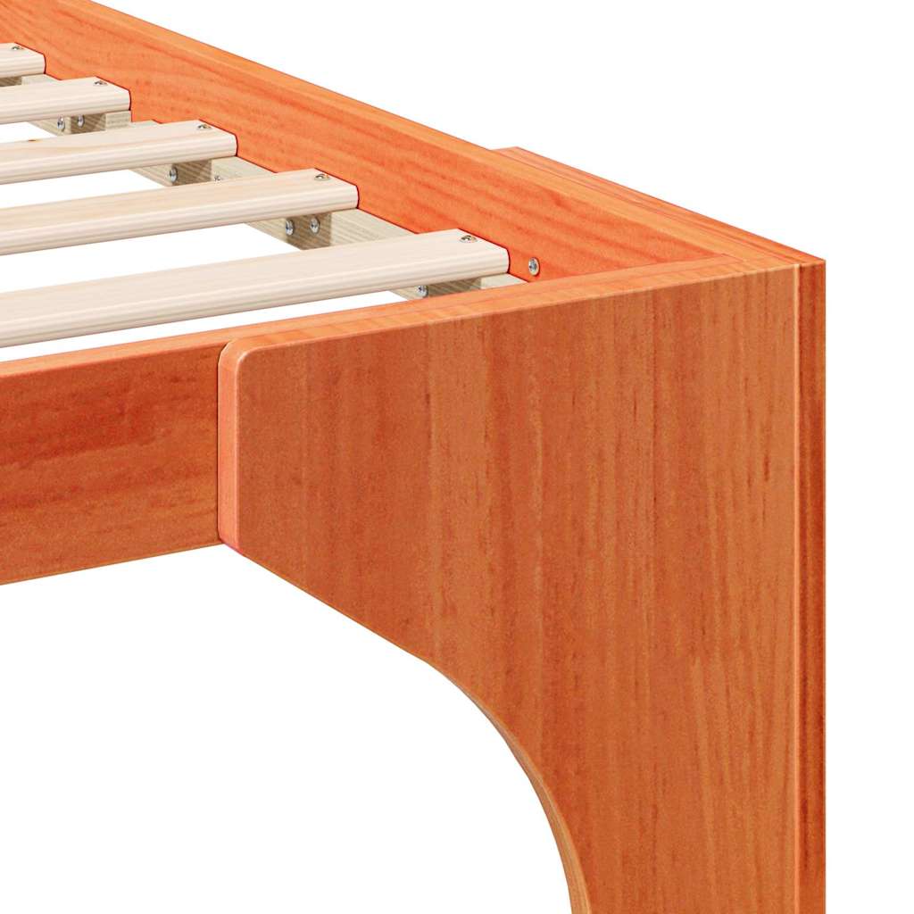 Bed Frame Brown 135 x 190 cm Solid Pine Wood