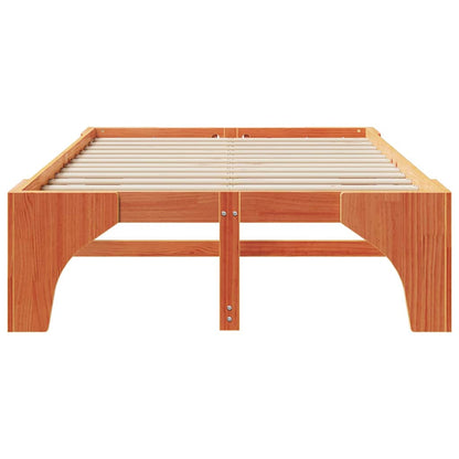 Bed Frame Brown 135 x 190 cm Solid Pine Wood