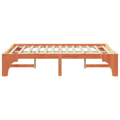 Bed Frame Brown 135 x 190 cm Solid Pine Wood