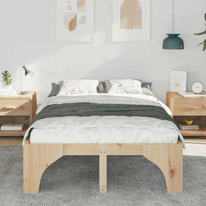 Bed Frame Brown 120 x 190 cm Solid Pine Wood
