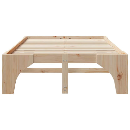 Bed Frame Brown 120 x 190 cm Solid Pine Wood