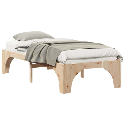 Bed Frame Brown 100 x 200 cm Solid Pine Wood