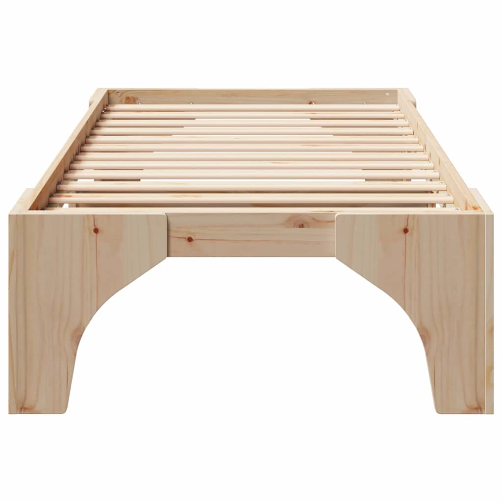 Bed Frame Brown 100 x 200 cm Solid Pine Wood